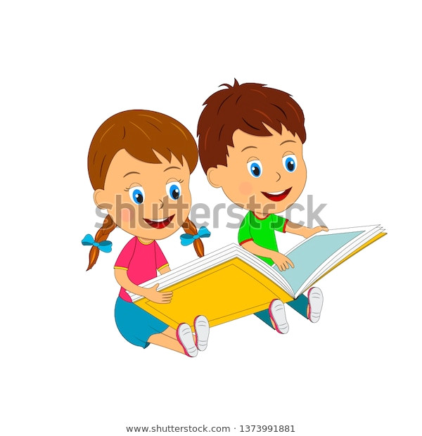 kids boy girl reading bookillustrationvector 600w 1373991881 jpg