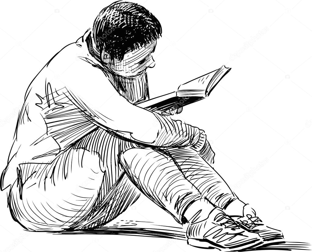 depositphotos 103541702 stock illustration sketch of reading woman jpg