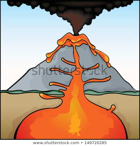 vector drawing volcano eruptingvolcano easy 450w 149720285 jpg