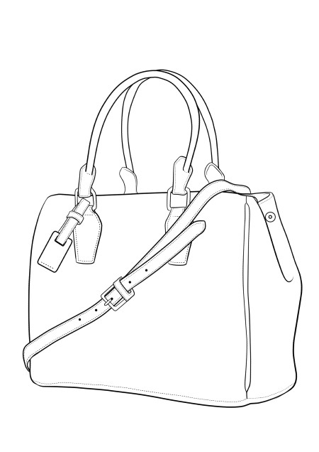 how to draw crocodile skin bag in fashion sketches step 01 jpg