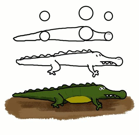 How to Draw An Easy Crocodile How to Draw Funny Cartoon Animal Easy Way How to Draw