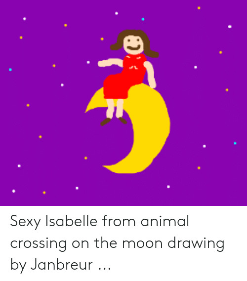 sexy isabelle from animal crossing on the moon drawing by 53378747 png