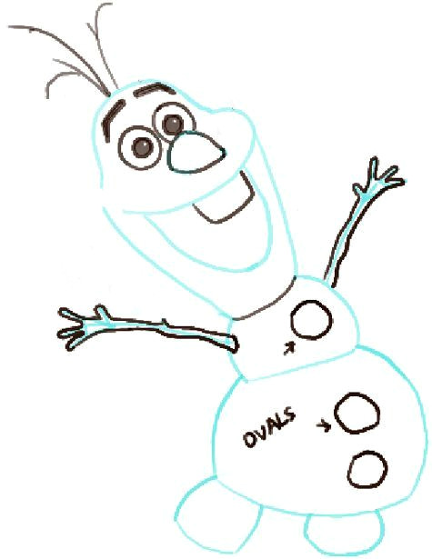 How to Draw Olaf Easy How to Draw Olaf the Snowman From Frozen with Easy Steps