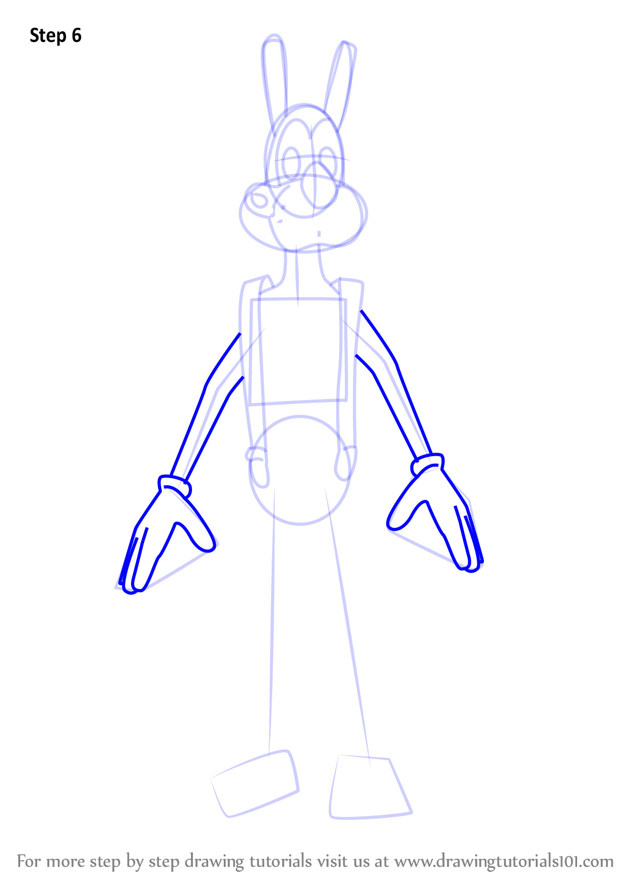 how to draw boris from bendy and the ink machine step 6 png