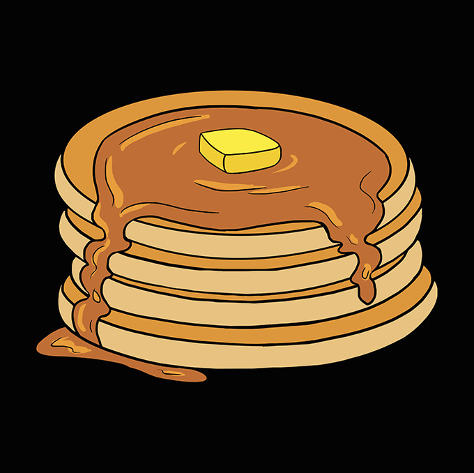 Pancakes Drawing Easy Pancakes Drawing Cute