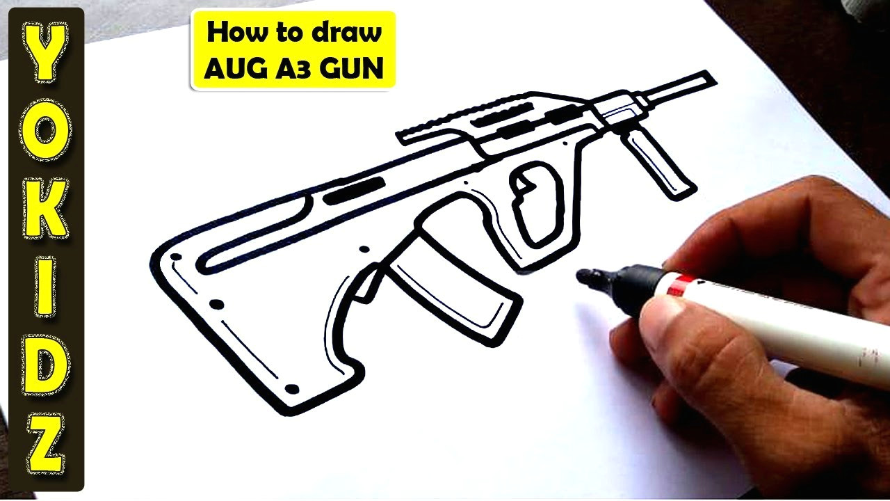 Pubg Mobile Drawing Easy How to Draw Aug A3 Gun From Pubg