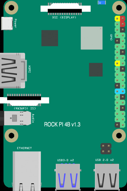 440px rockpi 4b v13 breadboard front portrait png