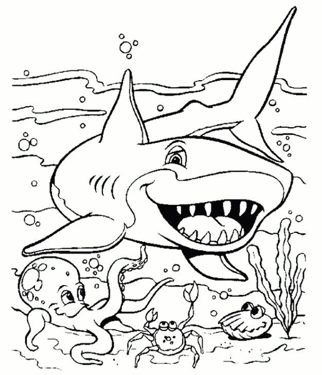 new coloring pages shark easy