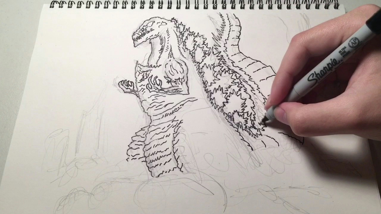 Shin Godzilla Drawing Easy Speed Drawing Shin Godzilla by Doodlezilla