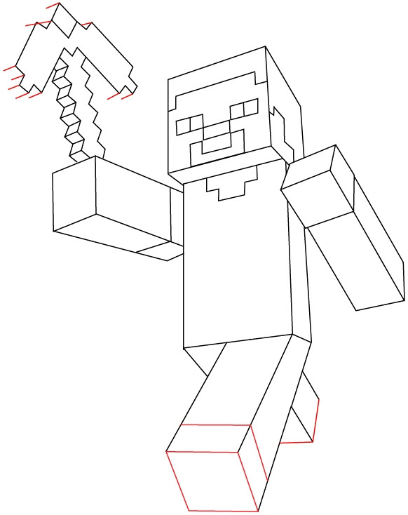 minecraft bilder zum ausdrucken schon how to draw steve with a pickaxe from minecraft with easy step by of minecraft bilder zum ausdrucken png