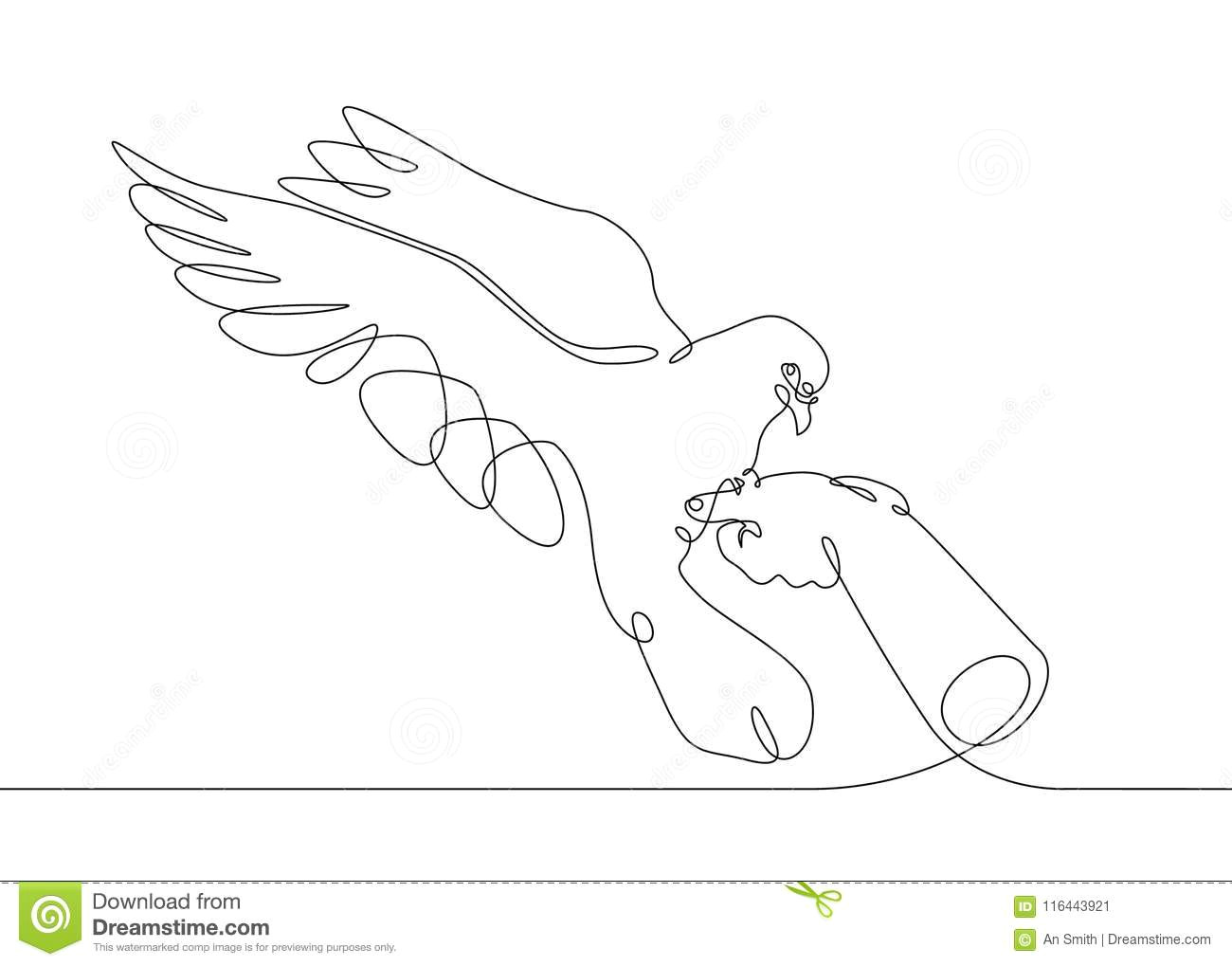 continuous line drawing bird hand to flight continuous one line drawing releasing bird hand to flight concept 116443921 jpg