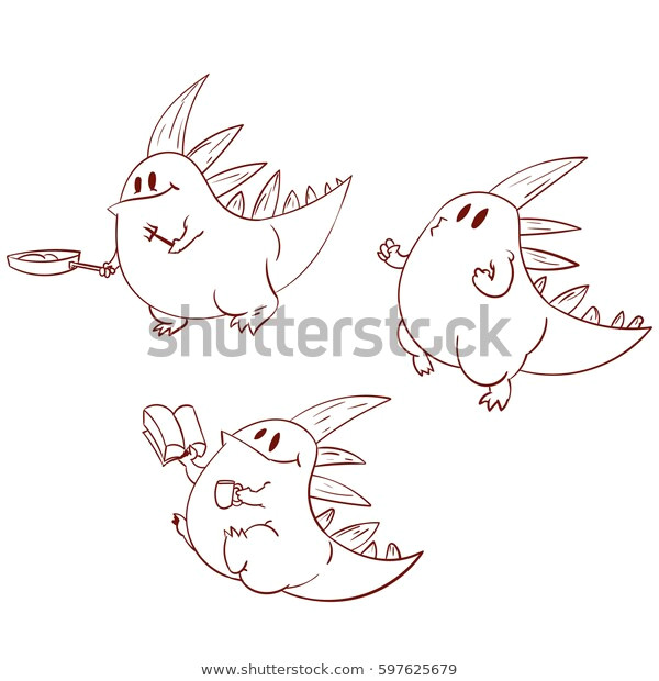 set vector line art drawing 600w 597625679 jpg