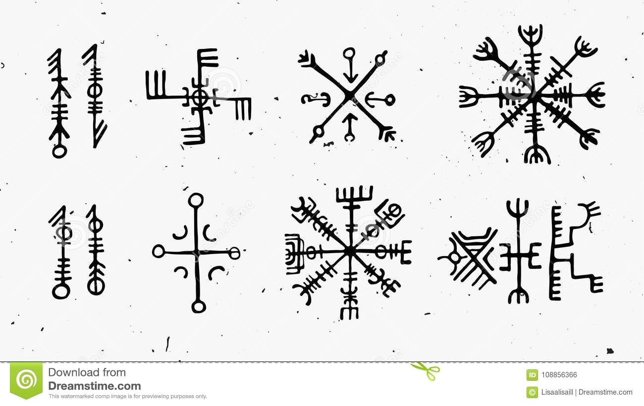 futhark norse islandic viking runes set magic hand draw symbols as scripted talismans vector set ancient runes futhark 108856366 jpg