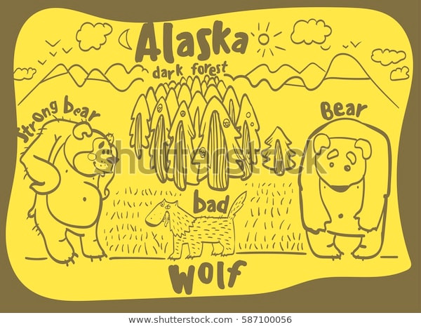 drawing funny animal alaska 600w 587100056 jpg