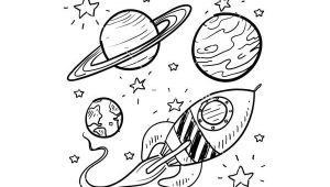 9 Planets Drawing Doodle Space Planets Rocket Ship Stars Explore Vector A Liked On