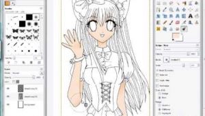 A Program for Drawing Anime Gimp Coloring Anime Drawings Skin Shadows Created with Fuzzy