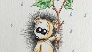 Baby Cute Animal Drawings Hedgehog Illustration Apredart Drawings Rain Animals