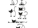 Black Cat Drawing Easy Cat Decal Set Vinyl Wall Decals Set Of 7 Crazy Cats by