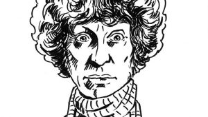 Cartoon Drawing Doctor 4th Doctor who tom Baker original Ink Drawing Illustration Pollard