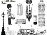 Cartoon Drawing Jobs Uk English Icon Set London Symbols England Uk Europe Hand Drawing