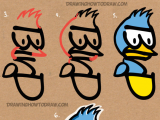 Cartoon Drawing Lessons Online Free How to Draw A Cartoon Bird From the Word Bird with Easy Steps