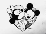 Cartoon Drawings Of Roses Cartoon Cute Disney Draw Love Mickey Minnie Rose I Love You