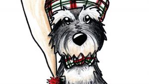 Christmas Animal Drawings Winter Schnauzer by Kim Niles Schnauzer Art Dog Art
