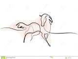 Continuous Line Drawing Of A Dog Continuous One Line Drawing Horse Logo Stock Vector Illustration