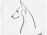 Continuous Line Drawing Of A Dog Minimal Doberman Tattoo with One Line Black White Tattoos
