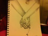 Cute Drawing Relationship Music is Love Sketch Holdinghands Earphones Cute Relationship