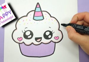 Cute Drawing to Trace How to Draw A Cute Cupcake Unicorn Super Easy and Kawaii Youtube
