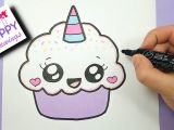 Cute Easy Drawings Youtube How to Draw A Cute Cupcake Unicorn Super Easy and Kawaii Youtube