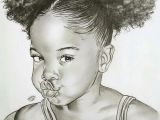 Cute Girl Hair Drawing Black Baby Girl Image Shetced Monochrome Black Girl Art