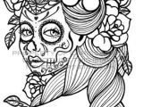 Dead Girl Drawing Digital Download Print Your Own Coloring Book Outline Page