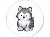 Draw Baby Wolf Cartoon Huskee Classic Round Sticker Hating Pinterest Dogs Clip Art