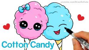 Draw so Cute New Drawing How to Draw Cotton Candy Easy Cartoon Food Youtube