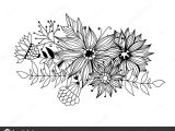 Drawing A Bouquet Of Flowers Doodle Bouquet Od Flowers and Leaves Stock Vector A C Katerinamk