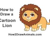 Drawing A Cartoon Lion How to Draw A Cute Cartoon Lion by How2drawanimals Lion Animalart