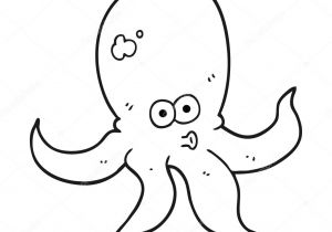 Drawing A Cartoon Octopus Freihandig Gezeichnete Gedanken Bubble Cartoon Stockvektor