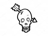 Drawing A Cartoon Skull Schadel Schuss Mit Pfeil Cartoon Stockvektor A C Lineartestpilot