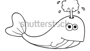 Drawing A Cartoon Whale Freehand Drawn Black White Cartoon Whale Stock Vektorgrafik