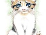 Drawing A Cute Kitten Blue Mosaic Cat Face Cats Dogs Art In 2019 Cat Art Cats Cat