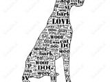 Drawing A Dog From the Word Personalized Great Dane Dog Great Dane Silhouette Word Art 8 X 10