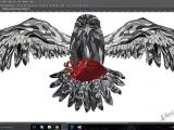 Drawing A Heart On Window My New Work Art Drawing Eagle Wacompro Wacom Heart Blood