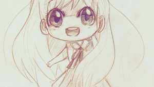 Drawing Anime Smile A Anime Art A Chibi Big Eyes Smile Drawing Pencil
