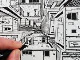 Drawing Birds Eye View City How to Draw 1 Point Perspective Draw 3d Buildings Youtube