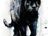 Drawing Black Panther Animal Inneneinrichtung Dibujokunstdruck Kunstaquarell