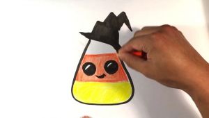 Drawing Cute Candy How to Draw Cute Candy Corn Hat Version Halloween Drawings