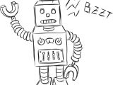 Drawing Cute Robot Cute Robot Doodle Vector Image
