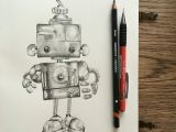 Drawing Cute Robot Cute Robot Graphite Pencil Drawing Art Class In 2019 Pinterest